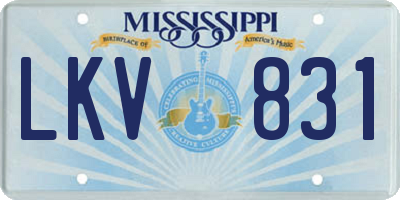 MS license plate LKV831