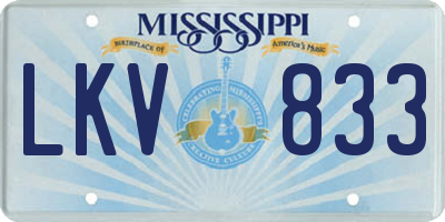 MS license plate LKV833