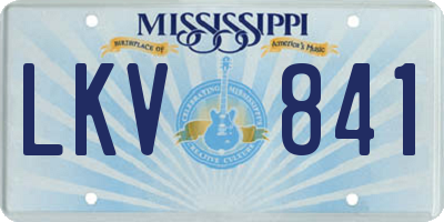 MS license plate LKV841