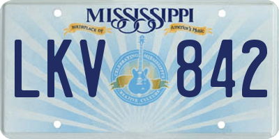 MS license plate LKV842