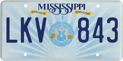 MS license plate LKV843