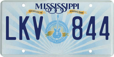 MS license plate LKV844