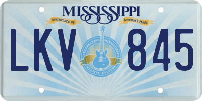 MS license plate LKV845
