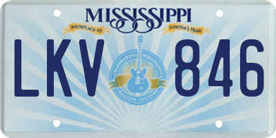 MS license plate LKV846