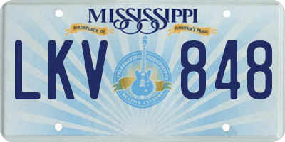 MS license plate LKV848