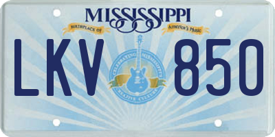 MS license plate LKV850