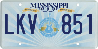 MS license plate LKV851