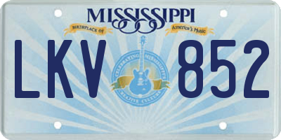 MS license plate LKV852