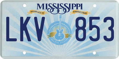 MS license plate LKV853