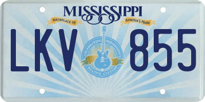 MS license plate LKV855