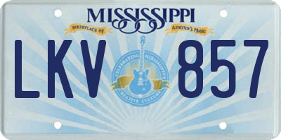 MS license plate LKV857