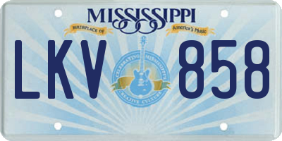 MS license plate LKV858