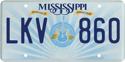 MS license plate LKV860
