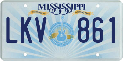 MS license plate LKV861