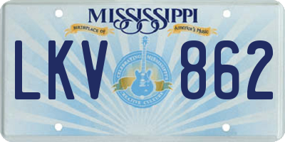 MS license plate LKV862