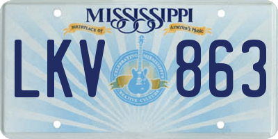 MS license plate LKV863