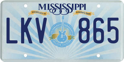 MS license plate LKV865