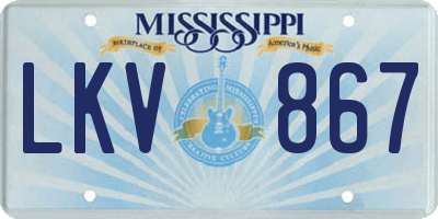MS license plate LKV867