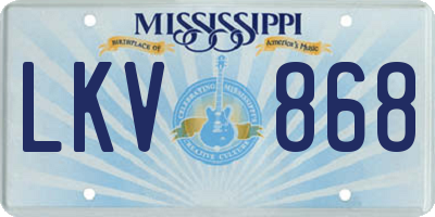 MS license plate LKV868