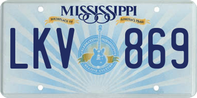 MS license plate LKV869