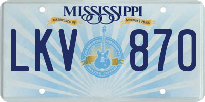 MS license plate LKV870