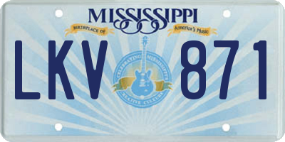 MS license plate LKV871