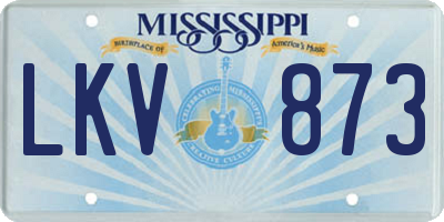 MS license plate LKV873