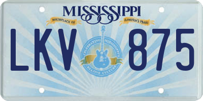 MS license plate LKV875