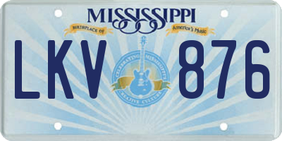 MS license plate LKV876
