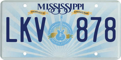 MS license plate LKV878