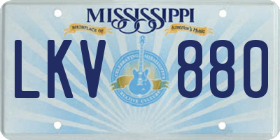 MS license plate LKV880