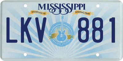 MS license plate LKV881