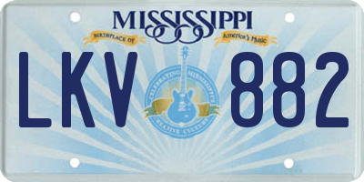 MS license plate LKV882