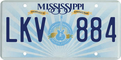 MS license plate LKV884