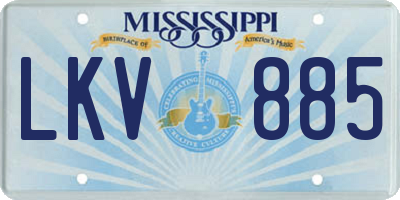 MS license plate LKV885