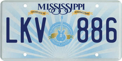 MS license plate LKV886