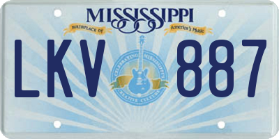 MS license plate LKV887