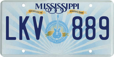 MS license plate LKV889