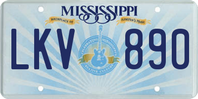 MS license plate LKV890