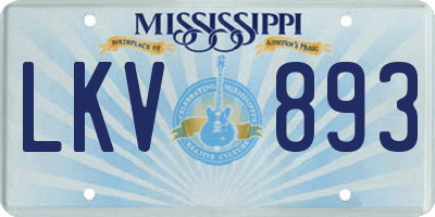 MS license plate LKV893