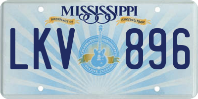 MS license plate LKV896