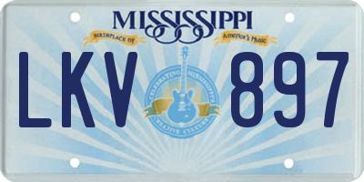 MS license plate LKV897