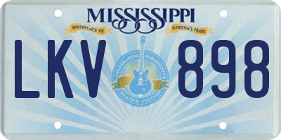 MS license plate LKV898