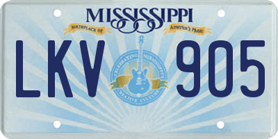 MS license plate LKV905