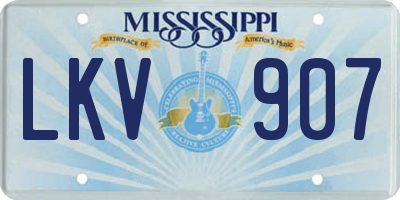 MS license plate LKV907