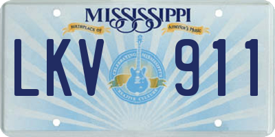 MS license plate LKV911