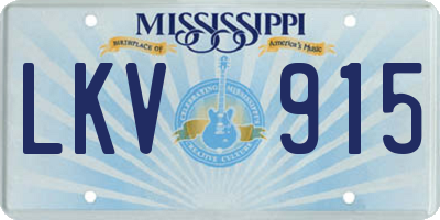 MS license plate LKV915