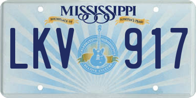 MS license plate LKV917