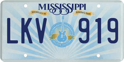 MS license plate LKV919
