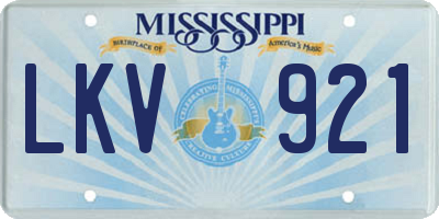 MS license plate LKV921